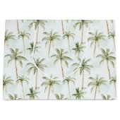 Tropical Palm Trees Birthday ラージペーパーバッグ (正面)