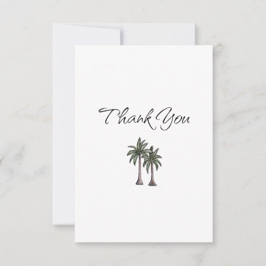 Tropical Palm Trees Birthday Gift サンキューカード (正面)