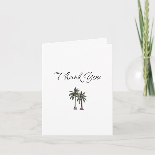Tropical Palm Trees Birthday Gift Elegant サンキューカード (正面)