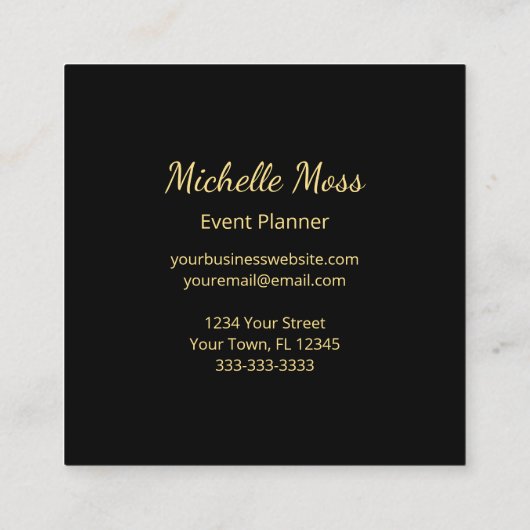 Tropical Palm Trees Boho Elegant Professional スクエア名刺 (裏面)