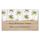 Tropical Palm Trees Cream Business name website マグネット名刺 (正面)