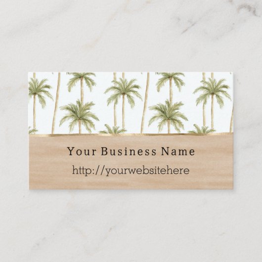Tropical Palm Trees Cream Business name website 名刺 (正面)