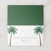 Tropical Palm Trees Minimal Beach Wedding プレイスカード (外部開封)