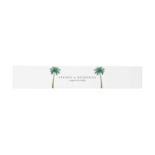 Tropical Palm Trees Minimal Beach Wedding 招待状ベリーバンド (フラット)