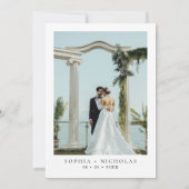 Tropical Palm Trees Minimal Photo Beach Wedding 招待状 (裏面)