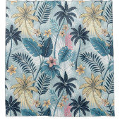 Tropical Palm Trees Monstera Beach シャワーカーテン (正面)