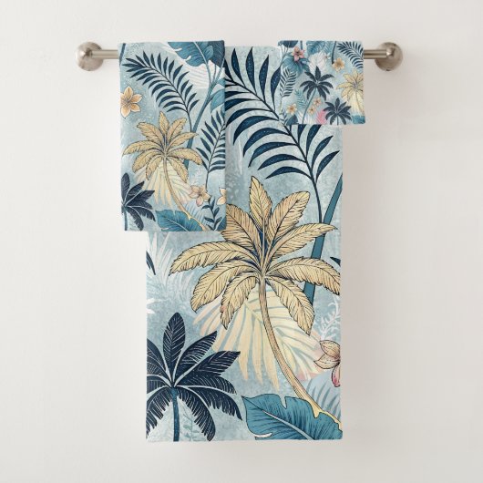Tropical Palm Trees Monstera Beach バスタオルセット (インサイチュ)