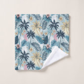 Tropical Palm Trees Monstera Beach バスタオルセット (ウォッシュタオル)