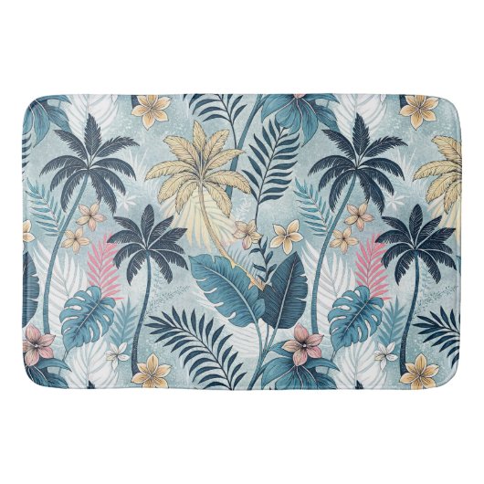 Tropical Palm Trees Monstera Beach バスマット (正面)