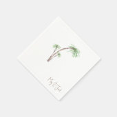 Tropical Palm Trees Personalized Script Names スタンダードカクテルナプキン (角)