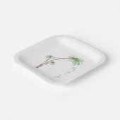 Tropical Palm Trees Personalized Script Names ペーパープレート (傾斜あり)