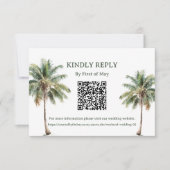 Tropical Palm Trees QR RSVP Card (正面)