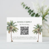 Tropical Palm Trees QR RSVP Card (スタンド正面)