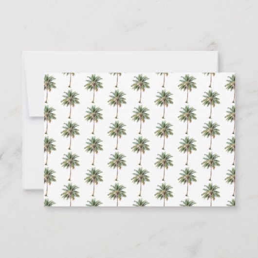 Tropical Palm Trees QR RSVP Card (裏面)