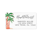 Tropical Palm Trees Return Address ラベル (正面)