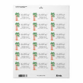 Tropical Palm Trees Return Address ラベル (フルシート)