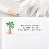 Tropical Palm Trees Return Address ラベル (インサイチュ)