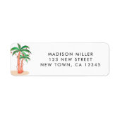 Tropical Palm Trees Return Address ラベル (正面)