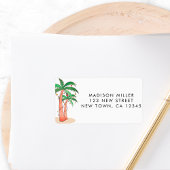 Tropical Palm Trees Return Address  ラベル