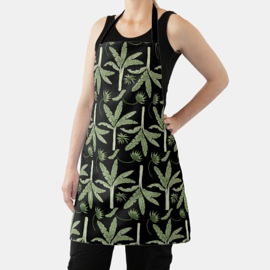 Tropical palm trees seamless pattern エプロン (インサイチュ)