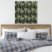 Tropical palm trees seamless pattern キャンバスプリント (インサイチュ (寝室))