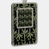 Tropical palm trees seamless pattern シルバープレートフレームオーナメント (右)