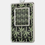Tropical palm trees seamless pattern シルバープレートフレームオーナメント (左)