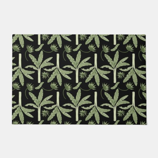 Tropical palm trees seamless pattern ドアマット (正面)