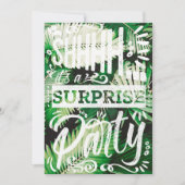 Tropical Palm Trees Shh Surprise Birthday Party 招待状 (正面)