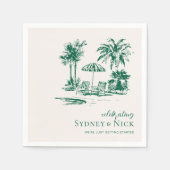 Tropical Palm Wedding Personalized スタンダードカクテルナプキン (正面)