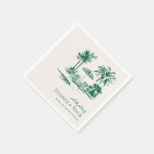 Tropical Palm Wedding Personalized スタンダードカクテルナプキン (角)
