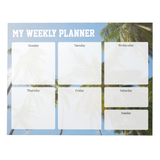 Tropical Pams - Weekly Planner for active people, ノートパッド (正面)