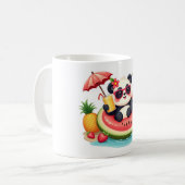 Tropical Panda 🐼 Kiwi Float Summer Mug コーヒーマグカップ (正面左)
