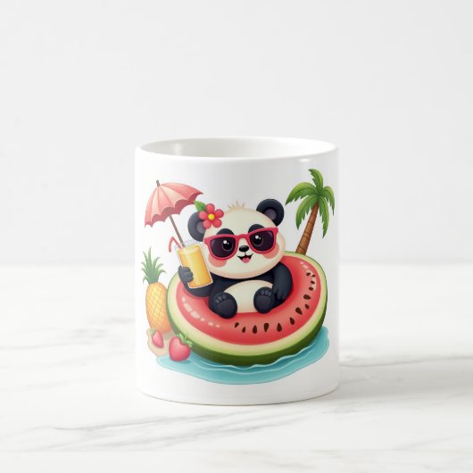 Tropical Panda 🐼 Kiwi Float Summer Mug コーヒーマグカップ (中央)