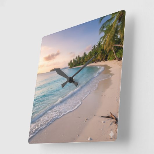 Tropical Paradise スクエア壁時計 (傾斜)