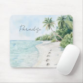 Tropical Paradise Beach Palm Trees マウスパッド (マウス)