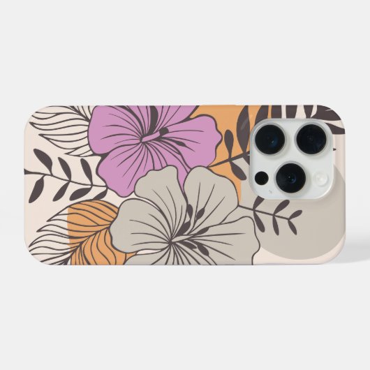 Tropical Paradise Botanical Art, Boho Wall Art  iPhoneケース (裏面横)