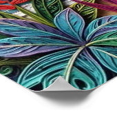 Tropical Paradise | Coastal Beach Scene Impasto ポスター (角)