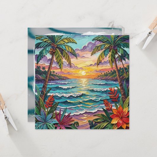 Tropical Paradise | Coastal Blank カード (正面/裏面インサイチュ)
