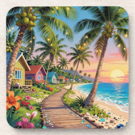 Tropical Paradise Coastal Seaside Cottage Ocean  コースター