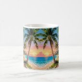 Tropical Paradise Coastal Seaside Cottage Ocean  コーヒーマグカップ (中央)