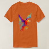 Tropical Paradise Colourful Scarlet Macaws Parrot  Tシャツ (デザイン正面)