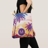 Tropical Paradise Cool Digital Art Monogram トートバッグ (クローズアップ)