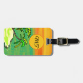 Tropical Paradise Orange Sunset Personalized ラゲッジタグ (正面横)