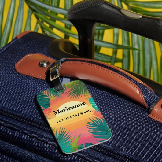 Tropical Paradise Sunset Gradient ラゲッジタグ (正面インサイチュ1)