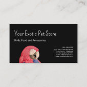 Tropical Parrot Bird Macaw Pet Store Back 名刺 (正面)