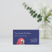 Tropical Parrot Bird Macaw Pet Store Blue 名刺 (スタンド正面)
