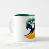 Tropical Parrot Illustration ツートーンマグカップ (正面左)