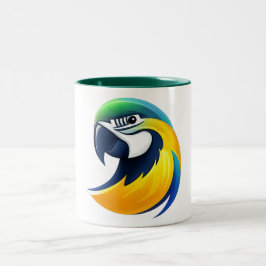 Tropical Parrot Illustration ツートーンマグカップ