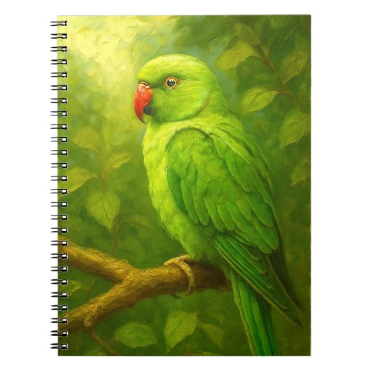 tropical Parrot Notebook - Green Bird Journal ノートブック (正面)